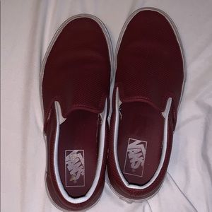 faux leather maroon slip on vans